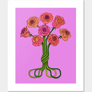 Geometric Roses Posters and Art